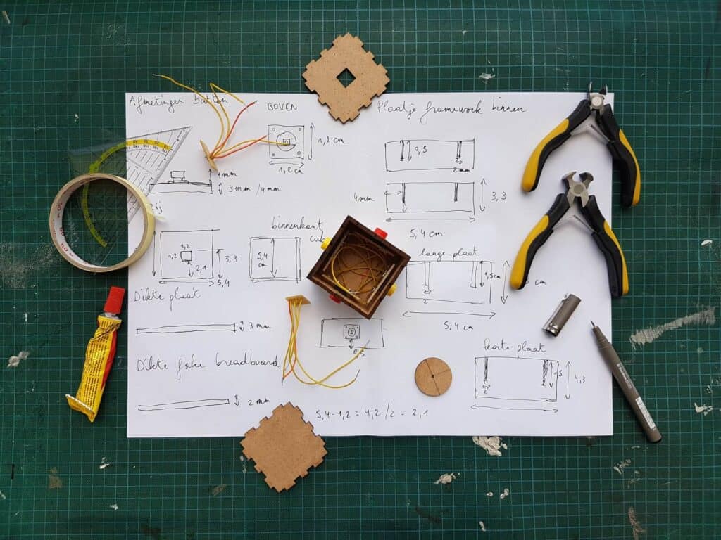 DIY Tools on a blueprint